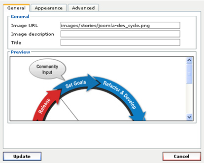 Dialog box to change the picture’s property